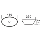 Saniware WB-411 410mm Ceramic White Above Counter Art Basin Sinki Tandas Bilik Mandi For Modern Vanity, Powder Room & Renovation Projects