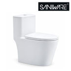 Saniware WC-2020 720mm Ceramic One-Piece Siphonic Toilet Bowl Sinki Tandas Bilik Mandi S-Trap 300mm Roughing-In for Bathroom & Home Renovation