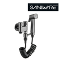 Saniware SWP-BR-14363-GM Gunmetal Two-Way Angle Valve with Bidet Spray Set and 1.2m Flexible Hose Suitable for: Toilets and Bathrooms Requiring Personal Hygiene and Rinsing