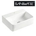 Saniware WB-880 395mm Ceramic White Dual-Use Wall-Hung & Above Counter Basin Sinki Tandas Bilik Mandi For Compact Vanity, Small Bathroom & Renovation Projects