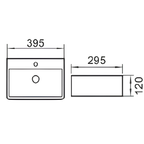 Saniware WB-880 395mm Ceramic White Dual-Use Wall-Hung & Above Counter Basin Sinki Tandas Bilik Mandi For Compact Vanity, Small Bathroom & Renovation Projects