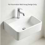 Saniware WB-880 395mm Ceramic White Dual-Use Wall-Hung & Above Counter Basin Sinki Tandas Bilik Mandi For Compact Vanity, Small Bathroom & Renovation Projects