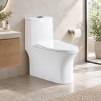 Saniware WC-2097 700mm Ceramic One-Piece Siphonic Toilet Bowl Sinki Tandas Bilik Mandi S-Trap 500mm Roughing-In for Bathroom Renovation & Home Use