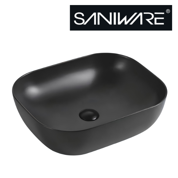 Saniware WB-493 MB 495mm Ceramic Matt Black Above Counter Art Basin Sinki Tandas Bilik Mandi For Modern Vanity, Feature Bathroom & Renovation Projects