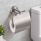 Onimi 2307 143mm Wall-Mounted Brushed Stainless Steel FinishToilet Paper Holder with Cover