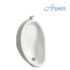Asher U1113 300mm Wall Hung White Urinal Bowl come with Top Inlet pre-punch flush hole For Bathroom use