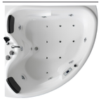 Arris Infinity Cristelo ars-M806 White Corner Massage Bathtub 1500 × 1500 × 720mm with 8 Massage Jets, Bubble Bath & LED Light