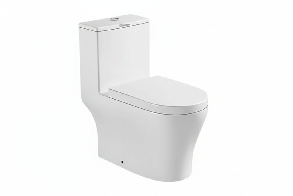 Docasa A368 P-Trap 180 S-Trap 250mm Bathroom One Piece Rimless WC Water Closet 1 Piece Jamban Duduk UF Solf Close Cantik