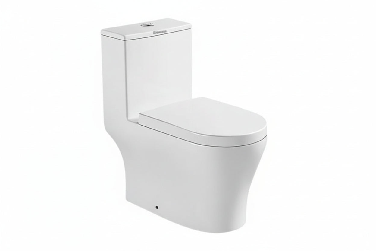 Docasa A368 P-Trap 180 S-Trap 250mm Bathroom One Piece Rimless WC Water Closet 1 Piece Jamban Duduk UF Solf Close Cantik