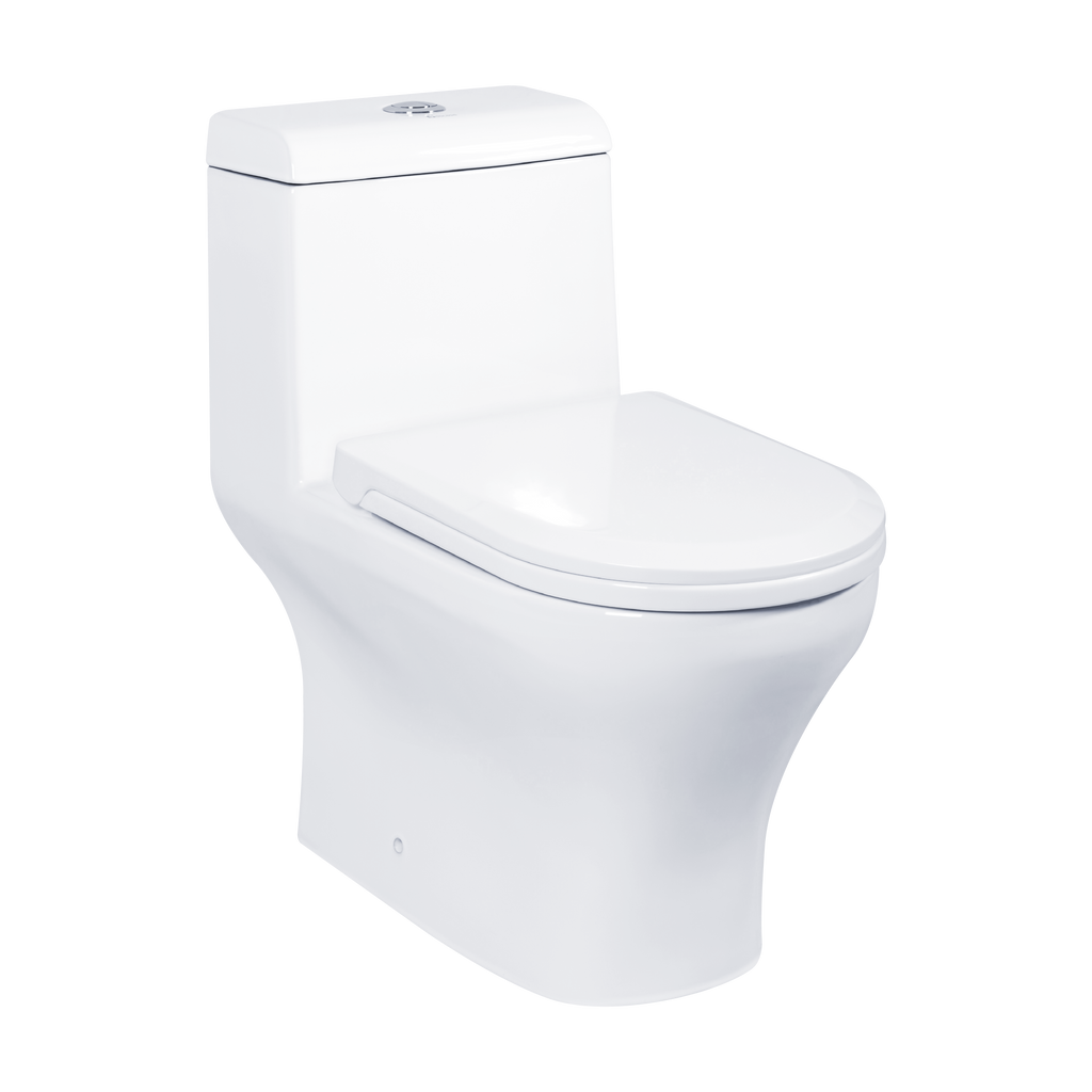 Docasa A370 P-trap 180mm S-Trap 200mm 250mm Bathroom One Piece Rimless Washdown WC Water Closet 1 Piece Jamban Duduk