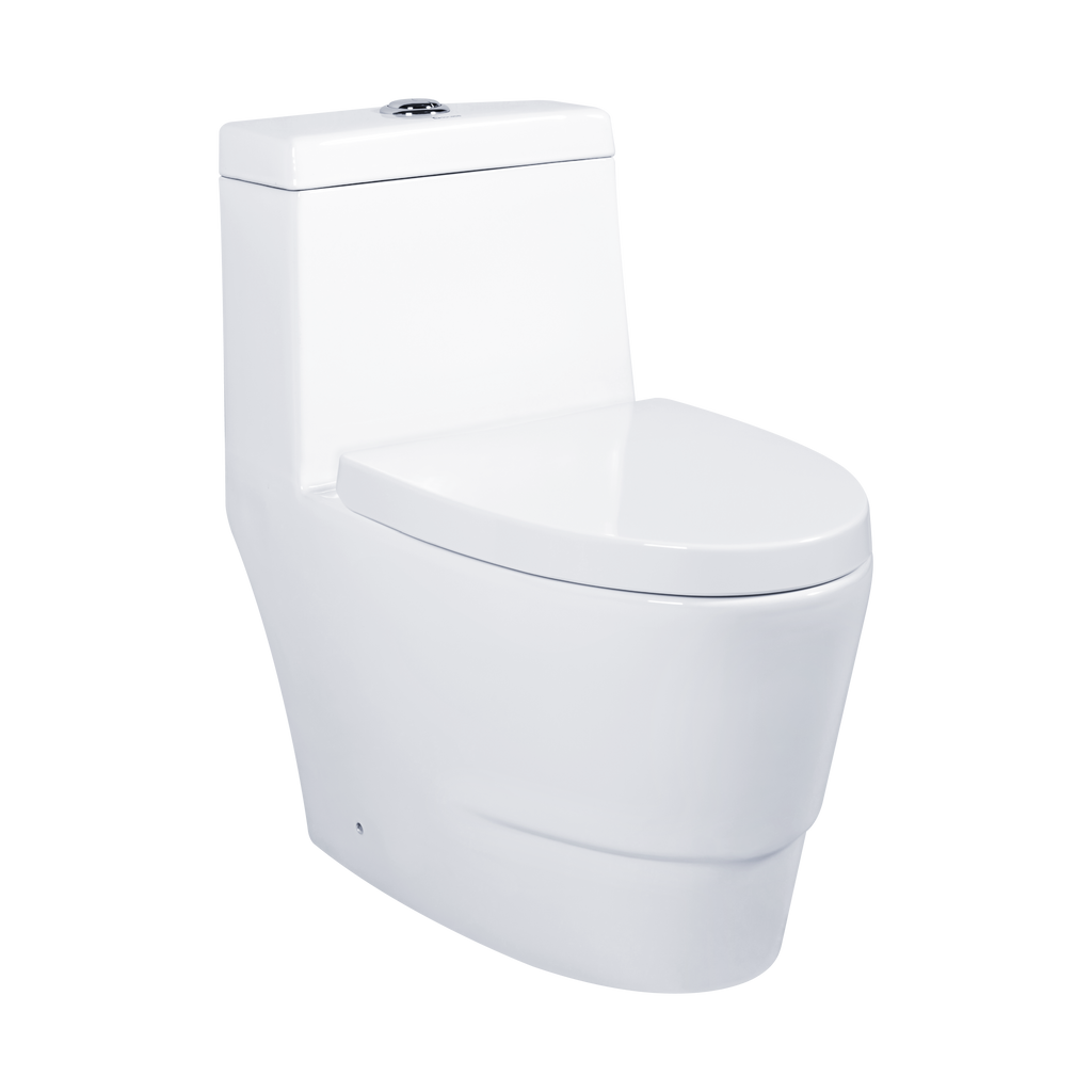 Docasa A819 S-Trap 250mm 300mm Bathroom One Piece Rimless Washdown WC Water Closet 1 Piece Jamban Duduk PP Solf Close