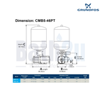 Grundfos CMB5-46PT 0.9kW 18L Home Water Pressure Booster Pump