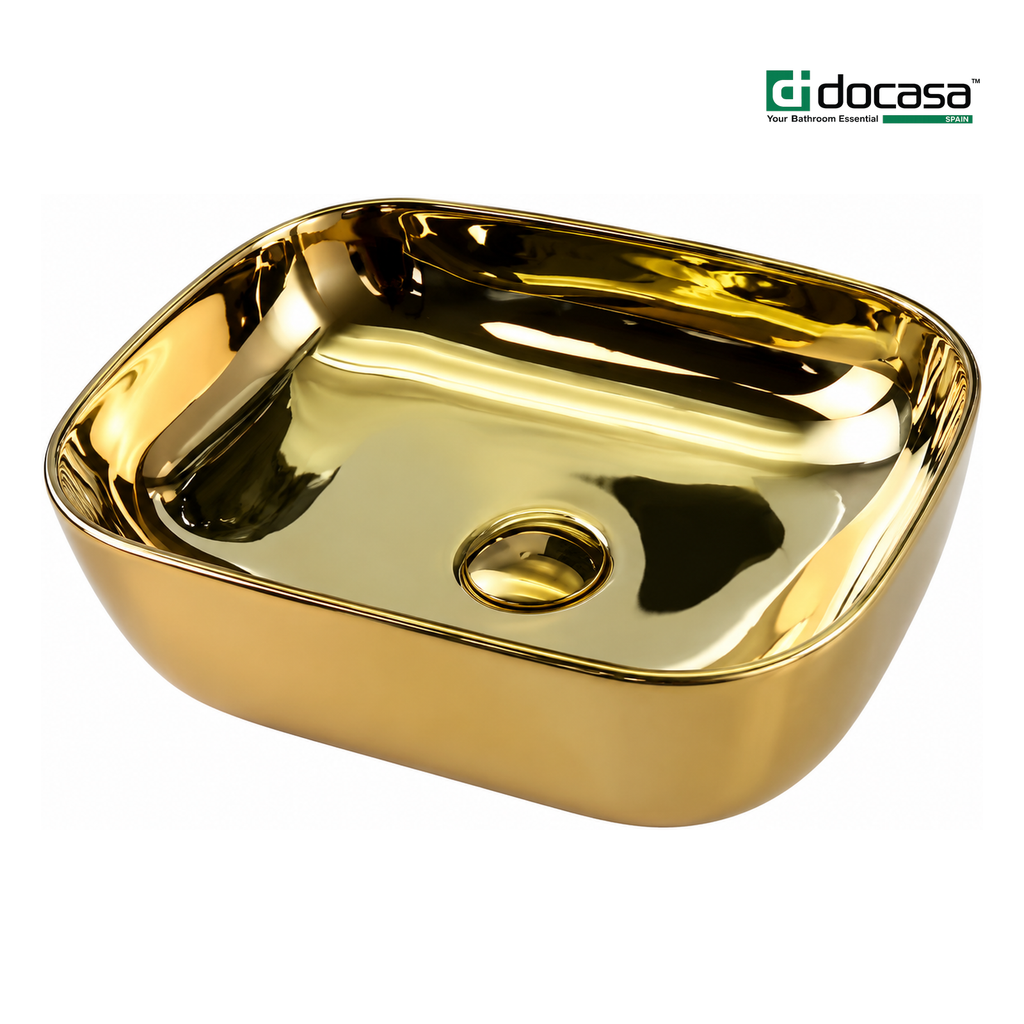 DOCASA 1087G 450mm Gold Counter Top Basin Sinki Tandas Bilik Mandi For Bathroom,Dining Area,Outdoor Murah