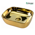 DOCASA 1087G 450mm Gold Counter Top Basin Sinki Tandas Bilik Mandi For Bathroom,Dining Area,Outdoor Murah
