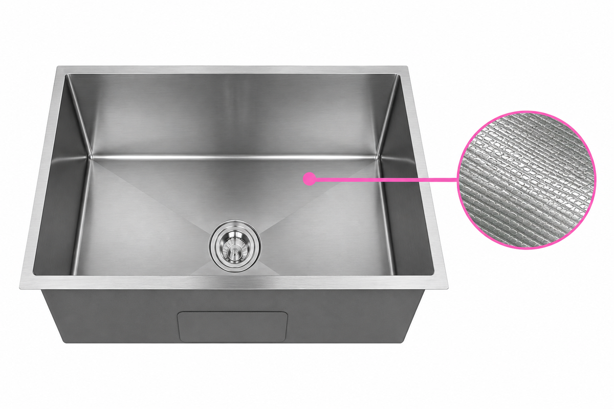 600MM Stainless Steel Single Bowl Nano Embossed Mini Honeycomb Kitchen Sink | Silver