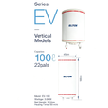 ELTON EV-100 Vertical Storage Water Heater 100 Litres 22 Gals 3.0KW White Stainless Steel Tank Hot Water System
