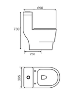 Docasa A819 S-Trap 250mm 300mm Bathroom One Piece Rimless Washdown WC Water Closet 1 Piece Jamban Duduk PP Solf Close