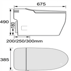 DOCASA A6000 Ceramic PTRAP STRAP 200MM 250MM 300MM Smart Toilet Bowl Set Auto Sensor Dual Flush Tankless Water Closet