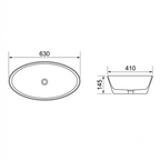 DOCASA K183 630mm Ceramic White Counter Top Basin Sinki Tandas Bilik Mandi For Bathroom,Dining Area, And Outdoor Murah