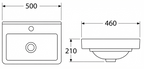 DOCASA B203 500mm Ceramic Wall Hung Basin Sinki Tandas Bilik Mandi For Bathroom, Dining Area, And Outdoor