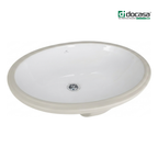 DOCASA 276 445mm Ceramic White Under Counter Basin Sinki Tandas Bilik Mandi For Bathroom,Dining Area,Outdoor Murah