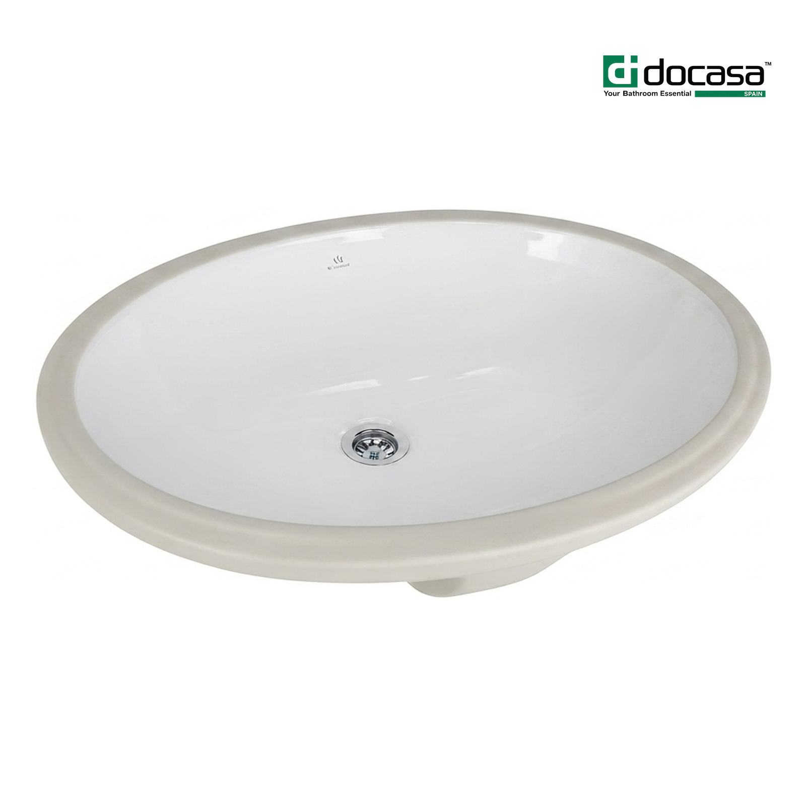 DOCASA 276 445mm Ceramic White Under Counter Basin Sinki Tandas Bilik Mandi For Bathroom,Dining Area,Outdoor Murah