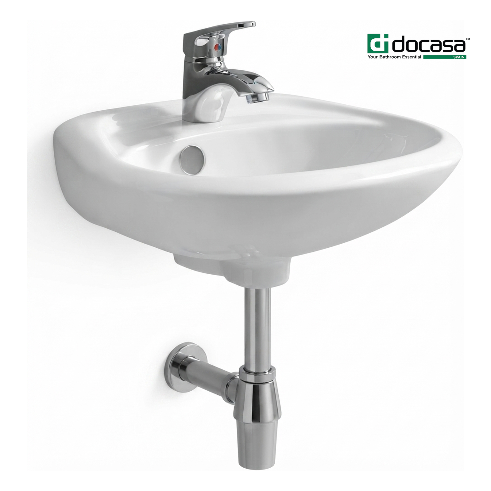 DOCASA B304 420mm Ceramic Wall Hung Basin Sinki Tandas Bilik Mandi For Bathroom, Dining Area, And Outdoor