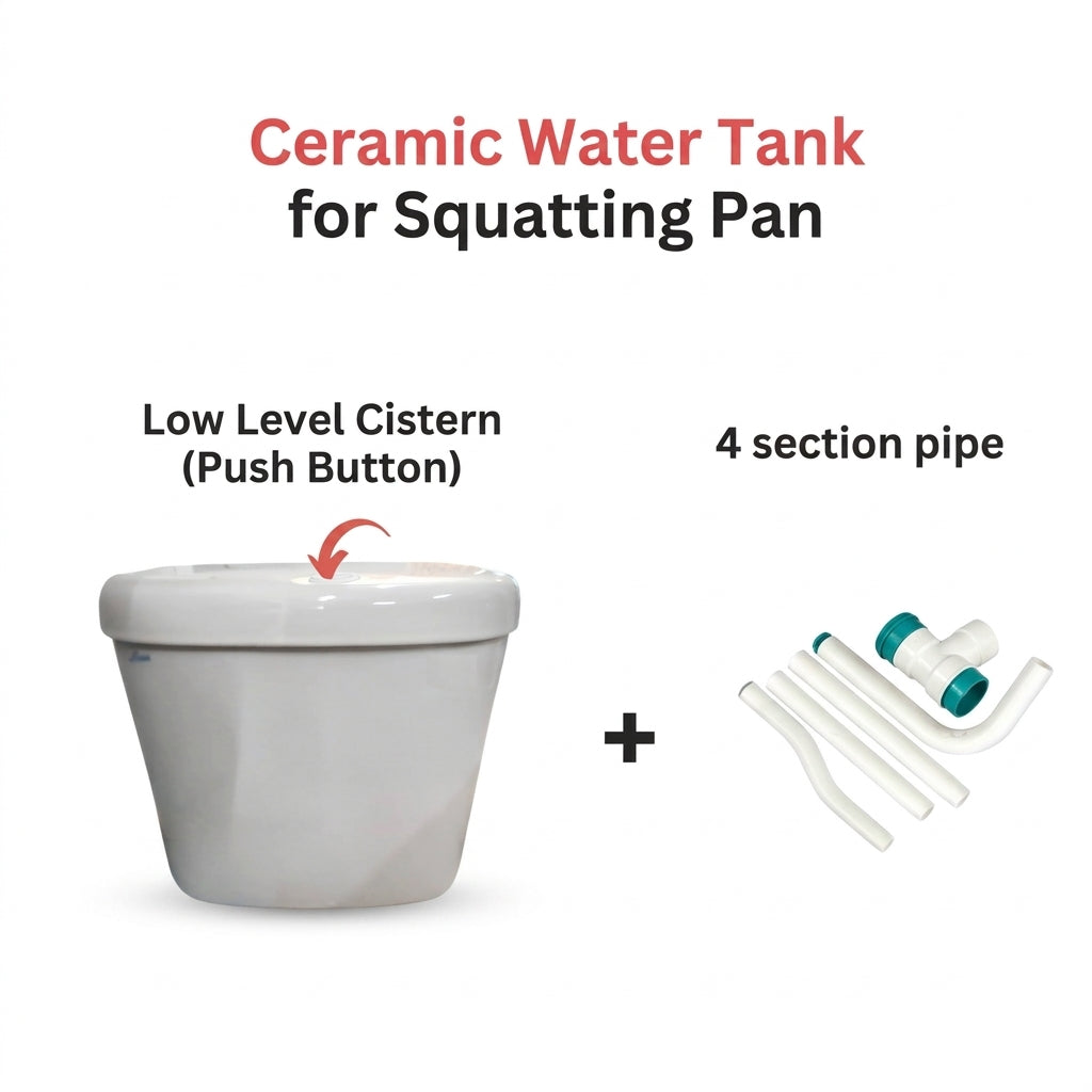 Asher T62 Ceramic Cistern Set for 2-Piece Close Couple Toilet Bowl