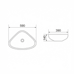 DOCASA K147A 490mm Ceramic White Counter Top Basin | Modern Wash Sink for Bathroom & Bilik Air