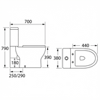 Docasa WD055 P-trap 180mm S-Trap 250mm Bathroom Closed Coupled Rimless Washdown WC Water Closet Jamban Duduk