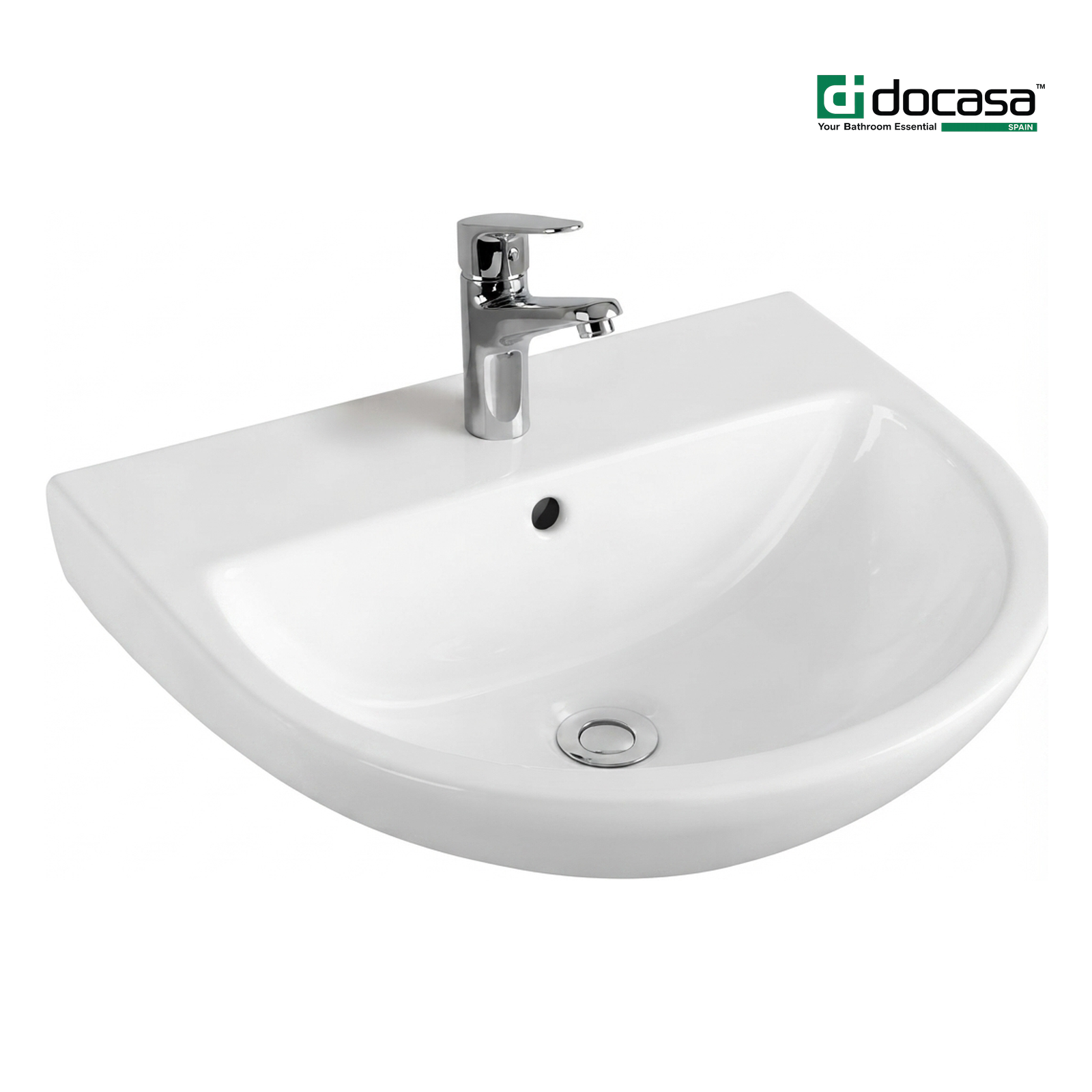DOCASA B307 490mm Ceramic Wall Hung Basin Sinki Tandas Bilik Mandi For Bathroom, Dining Area, And Outdoor