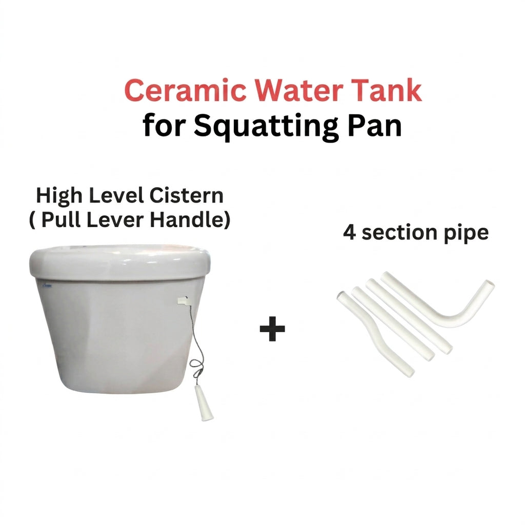 Asher T62 Ceramic Cistern Set for 2-Piece Close Couple Toilet Bowl