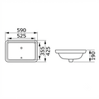 DOCASA 4008 590mm Ceramic White Under Counter Basin Sinki Tandas Bilik Mandi For Bathroom, Dining Area, And Outdoor **C
