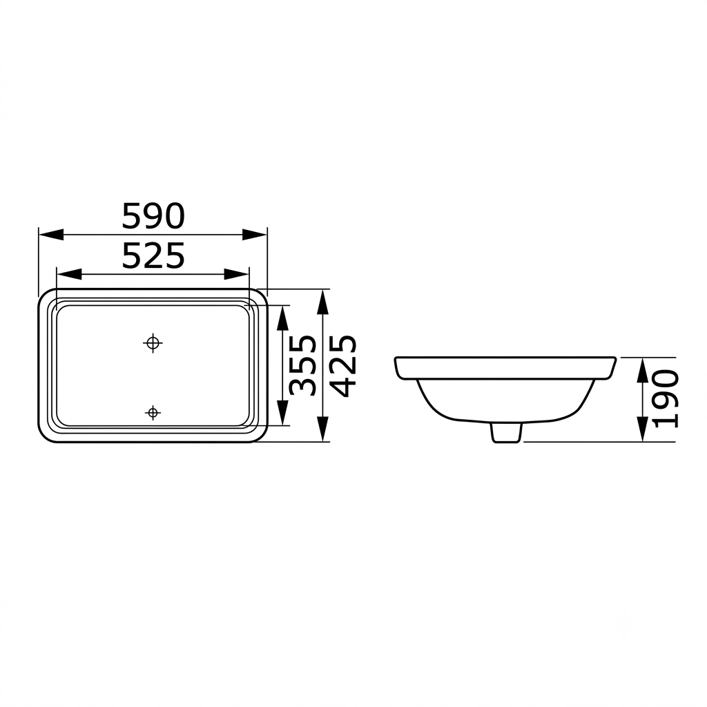 DOCASA 4008 590mm Ceramic White Under Counter Basin Sinki Tandas Bilik Mandi For Bathroom, Dining Area, And Outdoor **C