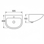 DOCASA B520 505mm Ceramic Wall Hung Basin Sinki Tandas Bilik Mandi For Bathroom, Dining Area, And Outdoor