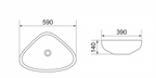 DOCASA K147A 490mm Ceramic White Counter Top Basin | Modern Wash Sink for Bathroom & Bilik Air