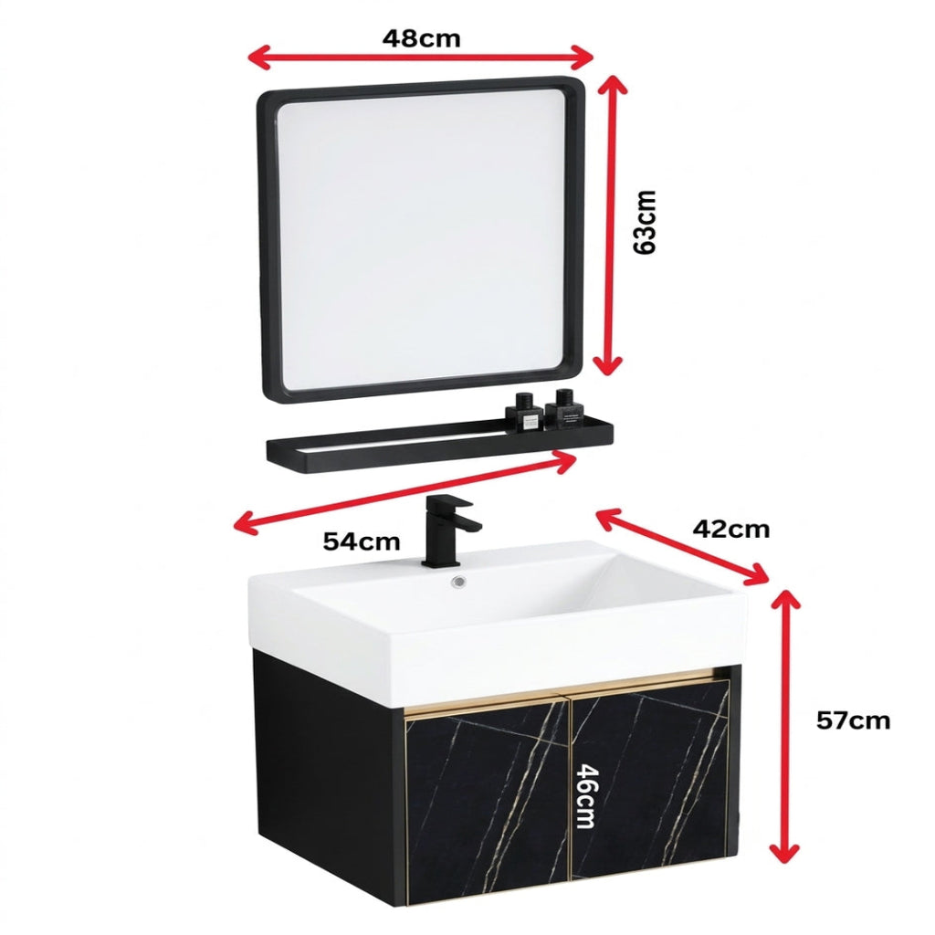 Docasa SCS-544257-MB 540mm Basin Cabinet Set | Matt Black