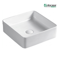 DOCASA 285C 395mm Ceramic White Counter Top Basin Sinki Tandas Bilik Mandi For Bathroom,Dining Area, And Outdoor Murah N