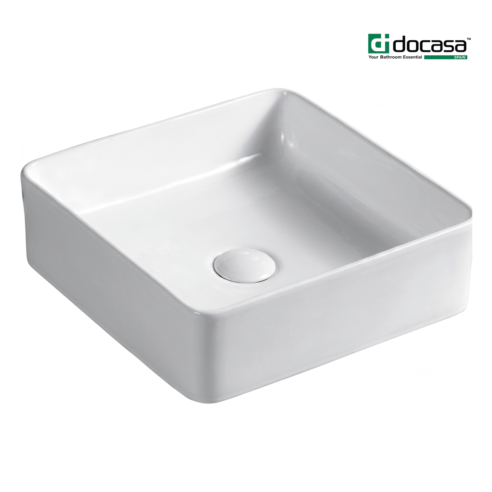 DOCASA 285C 395mm Ceramic White Counter Top Basin Sinki Tandas Bilik Mandi For Bathroom,Dining Area, And Outdoor Murah N