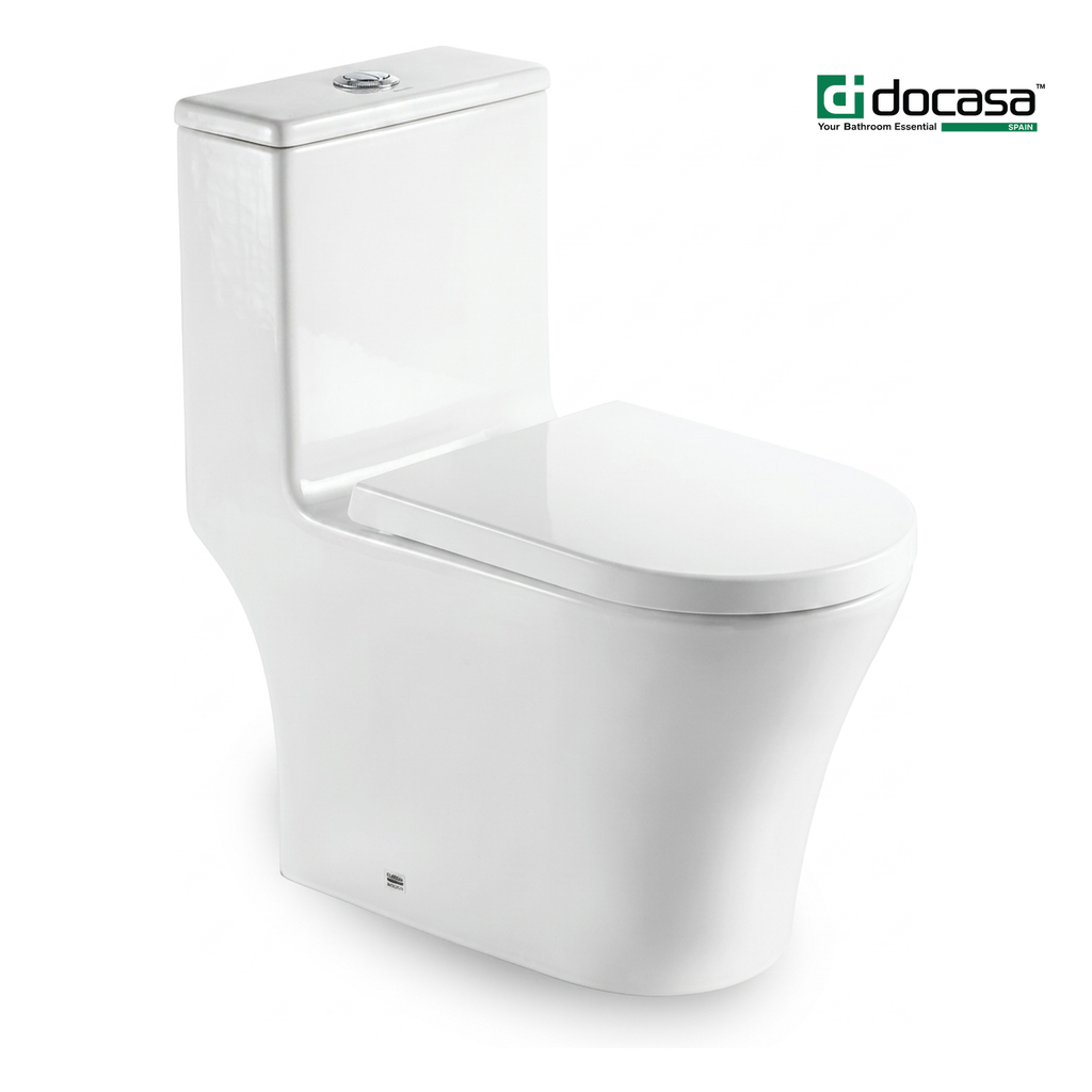 Docasa A040 P-trap 180mm S-Trap 200mm 250mm Bathroom One Piece Rimless Washdown WC Water Closet 1 Piece Jamban Duduk