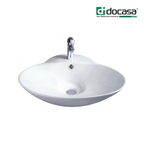 DOCASA 257 630mm Ceramic White Counter Top Basin | Modern Wash Sink for Bathroom & Toilet