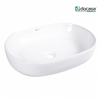 DOCASA K105A 590mm Ceramic White Counter Top Basin Sinki Tandas Bilik Mandi For Bathroom,Dining Area, And Outdoor Murah