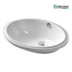 DOCASA 207 560mm Ceramic White Under Counter Basin Sinki Tandas Bilik Mandi For Bathroom,Dining Area, And Outdoor