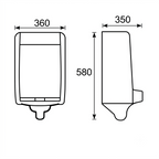 DOCASA WHU111 Wall Hung Urinal Bowl comes with Top Inlet pre-punch flush hole with Exposed Manual Urinal Flush Valve