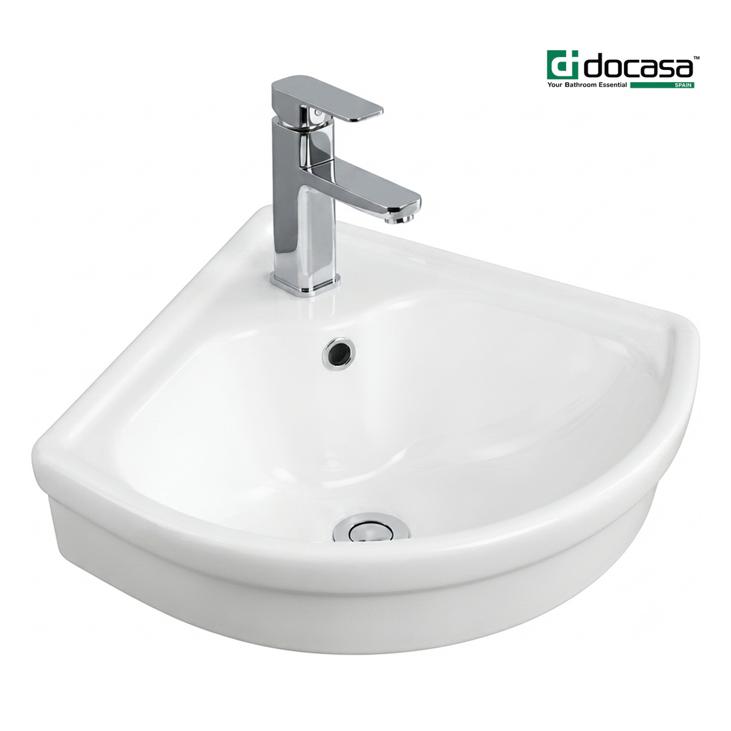 DOCASA B310D 280mm Ceramic Wall Hung Basin Sinki Tandas Bilik Mandi For Bathroom, Dining Area, And Outdoor
