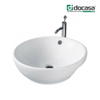DOCASA 270A 445mm Ceramic Semi Recessed Basin | Modern Wash Sink for Bathroom & Toilet