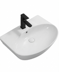DOCASA B901 130mm Half Pedestal Basin White single Pre-punched Tap Hole c/w Overflow