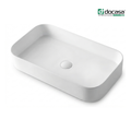 DOCASA K505A 550mm Ceramic White Counter Top Basin | Modern Wash Sink for Bathroom & Bilik Air