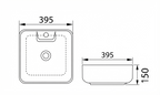DOCASA 1091A 395mm Ceramic White Counter Top Basin | Modern Wash Sink for Bathroom & Bilik Air