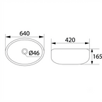 DOCASA K254 640mm Ceramic White Counter Top Basin Sinki Tandas Bilik Mandi For Bathroom,Dining Area, And Outdoor Murah